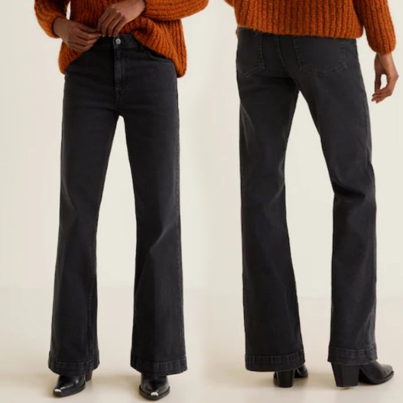 NWT MNG Mango High Rise Flare Jeans Size 24 - Picture 3 of 8